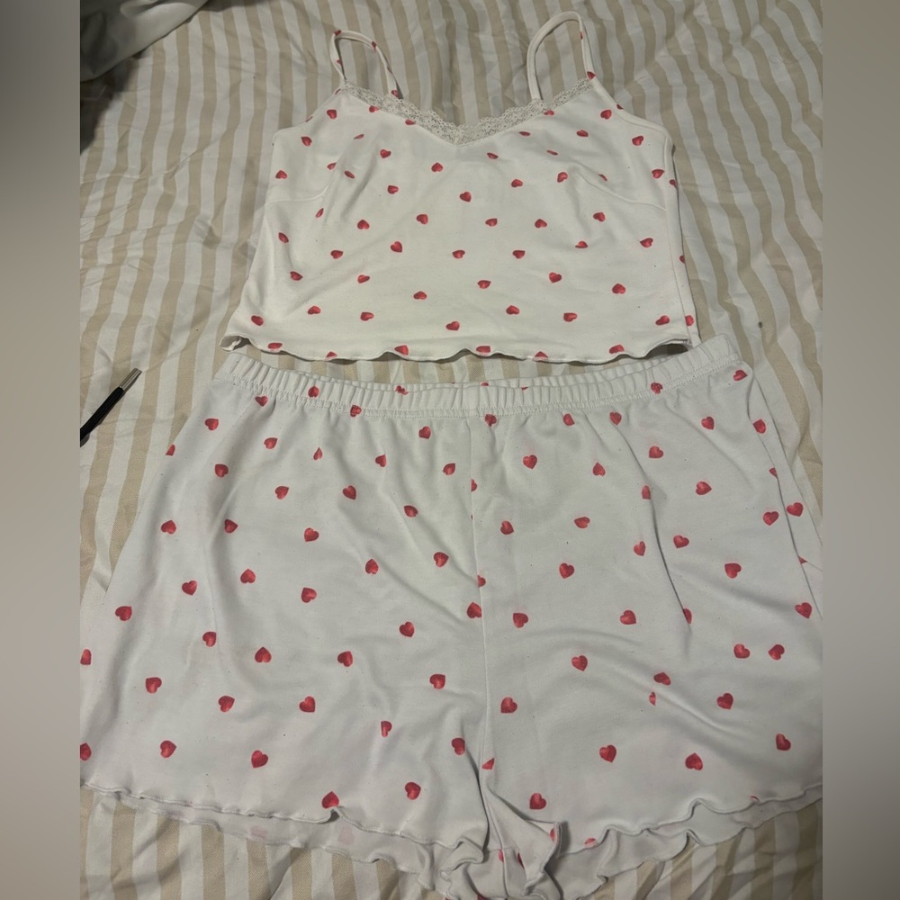 Heart Print Women's Pajama Set